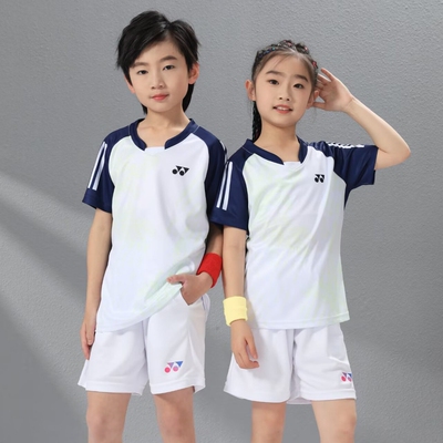新款儿童YY羽毛球服速干运动短袖训练比赛服套装男女乒乓球衣印制