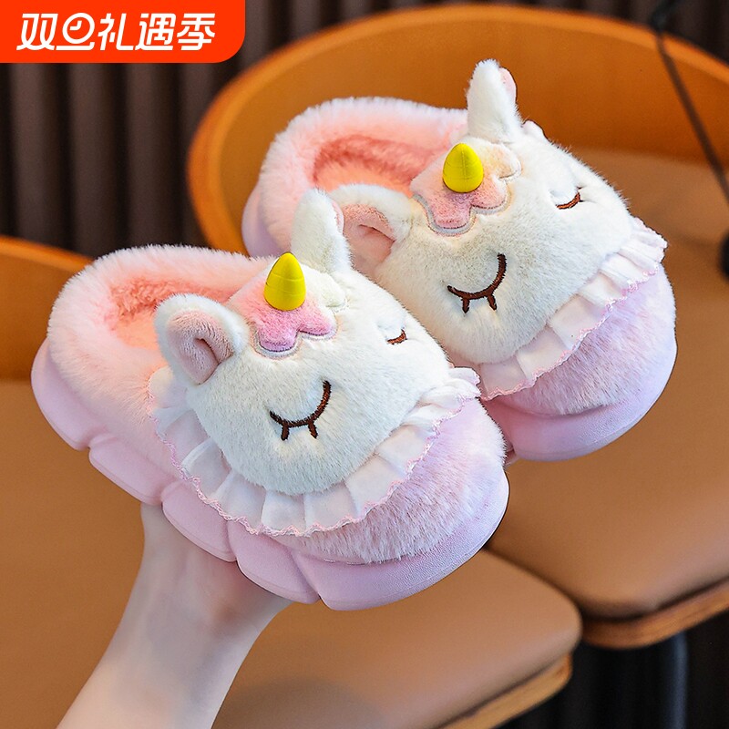 卡通儿童秋冬季保暖棉拖鞋