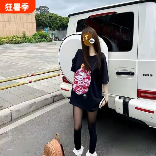 潮牌APE短袖t恤100%纯棉高版本中大童装亲子装SHARK BAPE猿人迷彩