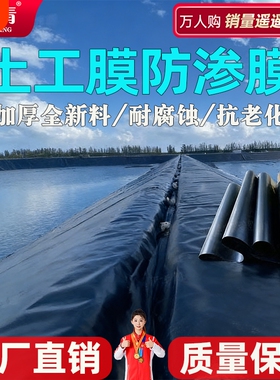 土工膜防渗膜鱼池专用防水布加厚鱼塘土工布地膜黑色塑料布聚乙烯