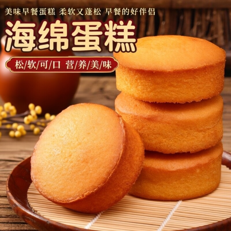 无蔗糖老式鸡蛋糕整箱早餐营养健康零食小吃传统糕点心休闲食品