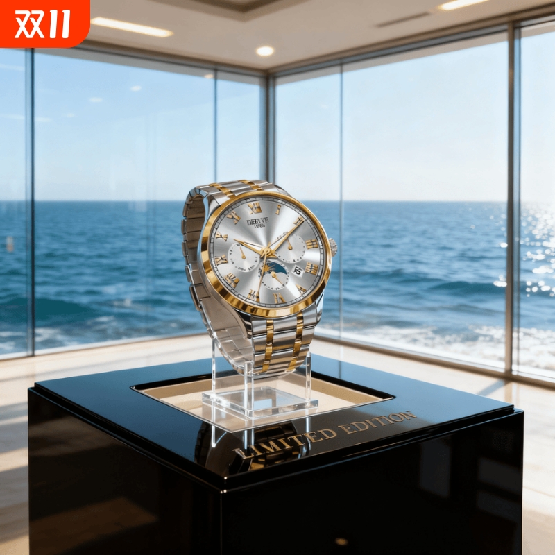 老人手表男士中老年人女士机械大数字对表夫妻爸爸妈妈款防水石英