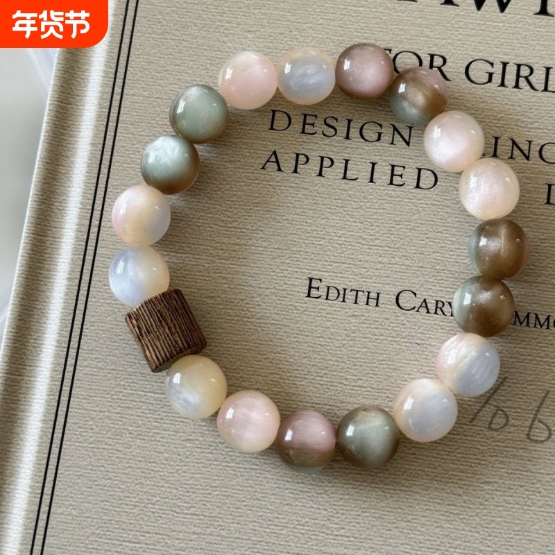 森系高颜值ins气质小众女款手串手链2025年新款爆款复古粉棕玫瑰,饰品/流行首饰/时尚饰品新,手链,淘宝优惠券,粉丝福利购,淘宝优惠卷