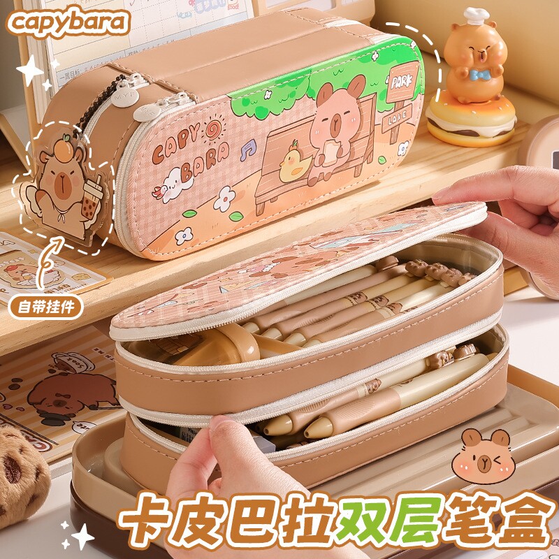 儿童铅笔盒文具袋小学生一年级卡通文具笔袋便携收纳PU笔盒男女孩