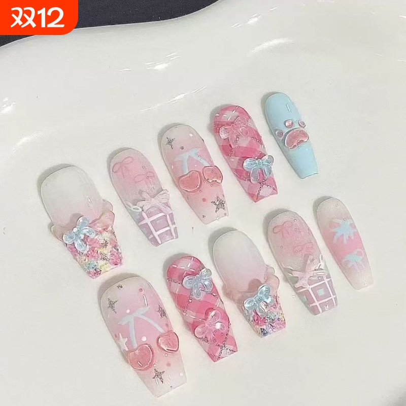 樱桃碎花美甲新款|123人收藏