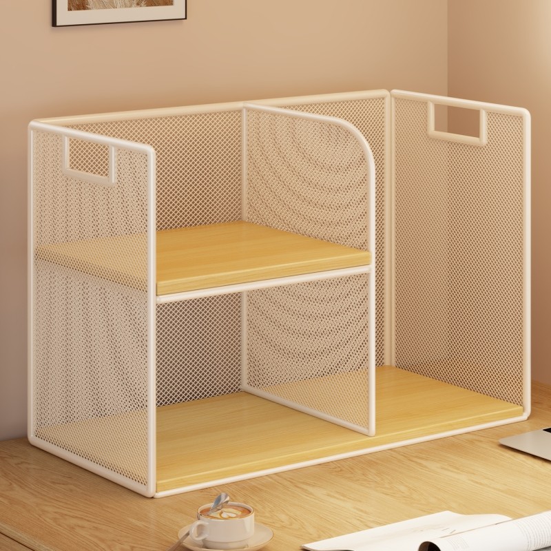 桌面书架学生书桌多层书本置物架办公室工位储物架家用桌上小书柜