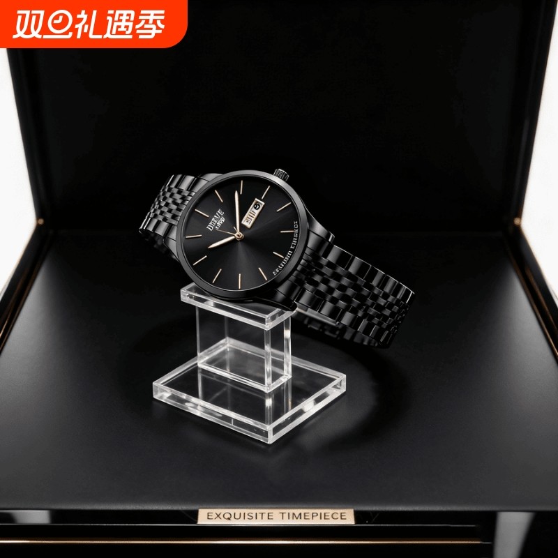 手表男款防水高级感全自动男表数字双日历防水腕表男机械风全自动