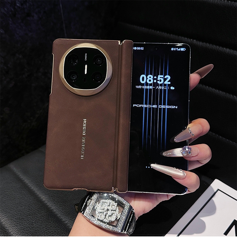 双边防护适用华为matex6手机壳新款x5典藏版中轴保护镜头全包折叠屏羊巴皮保护套matex5防摔复古商务简约X6壳