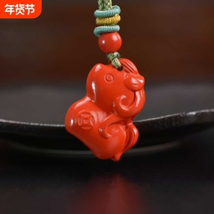 本命年必买朱砂高含量辰砂生肖马吊坠颈饰情侣儿童礼物颈饰项链
