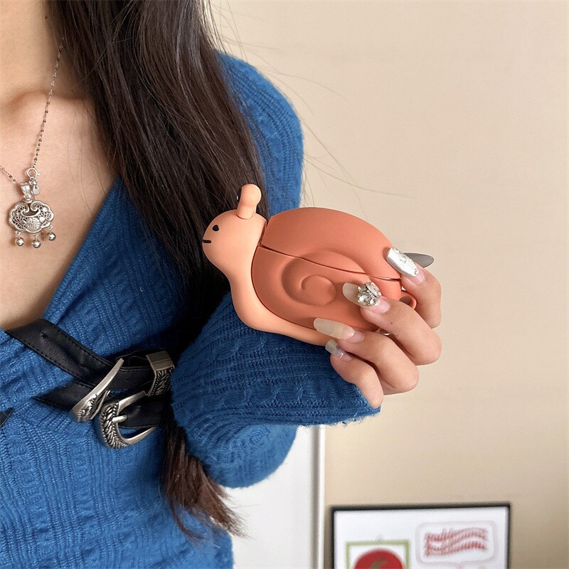 创意蜗牛适用airpods4苹果蓝牙无线耳机套1/2/3代pro2硅胶创意女