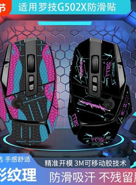 适用于罗技G502X鼠标防滑贴纸G502XPlus无线版个性化防滑贴纸吸汗