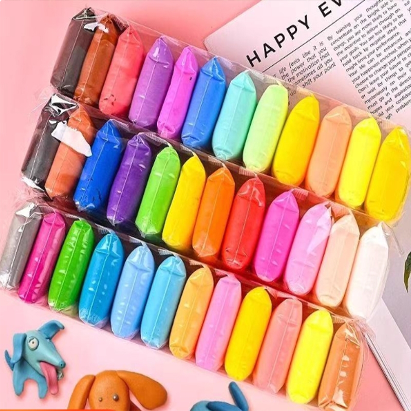 彩色超轻粘土12色24色太空泥黏土软陶彩泥儿童手工DIY创意制作材