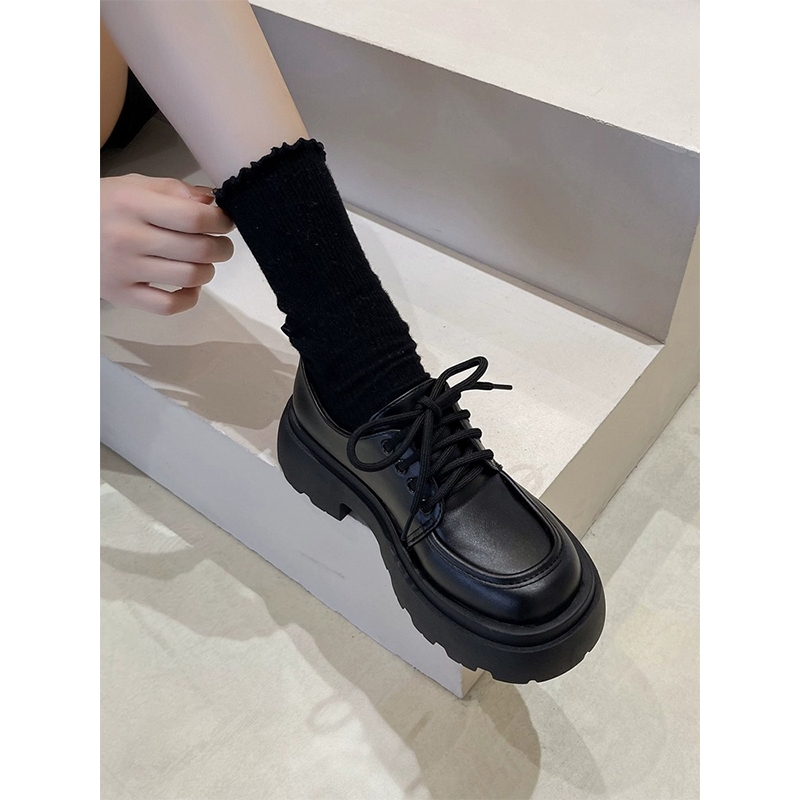 英伦风小皮鞋女2025新款秋冬季加绒乐福鞋黑色单鞋玛丽珍女鞋棉鞋