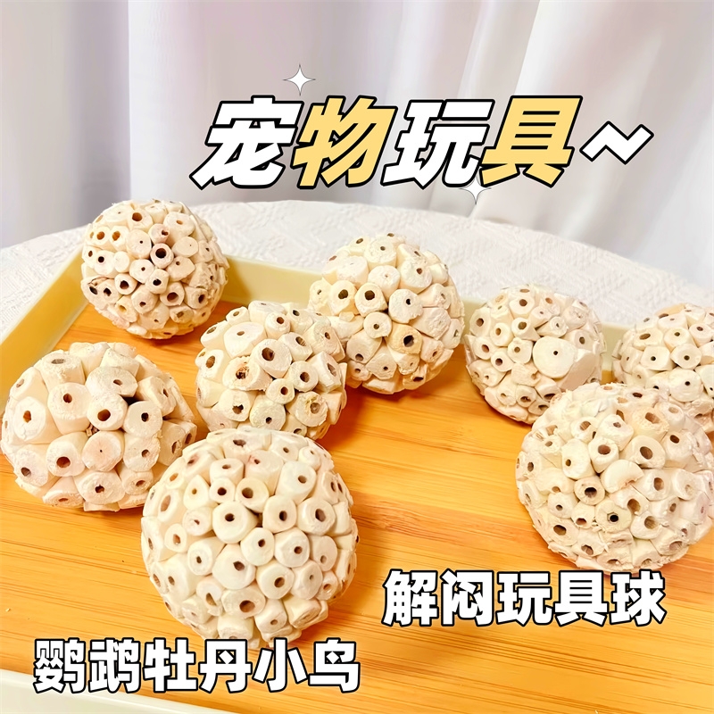 鸟用天然啃咬玩具通草球咀嚼解压啃咬解闷玄鸟虎皮鹦鹉趣味玩具球