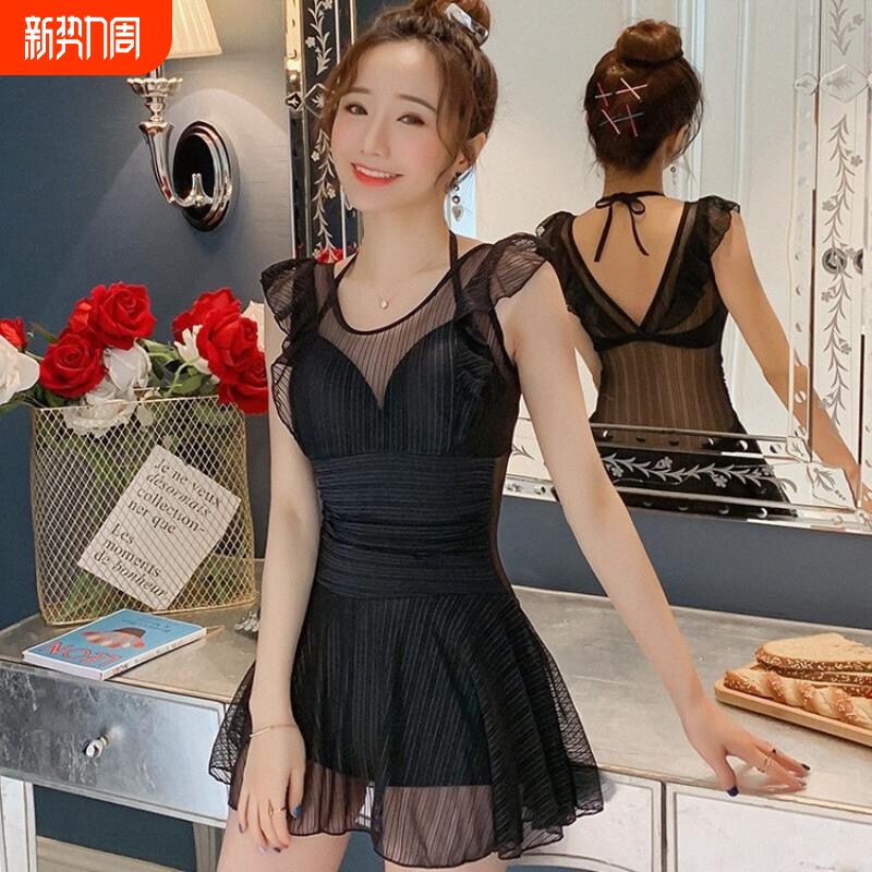 大码连体泳衣女士保守2025新款高级感裙式胖mm遮肚显瘦温泉游泳