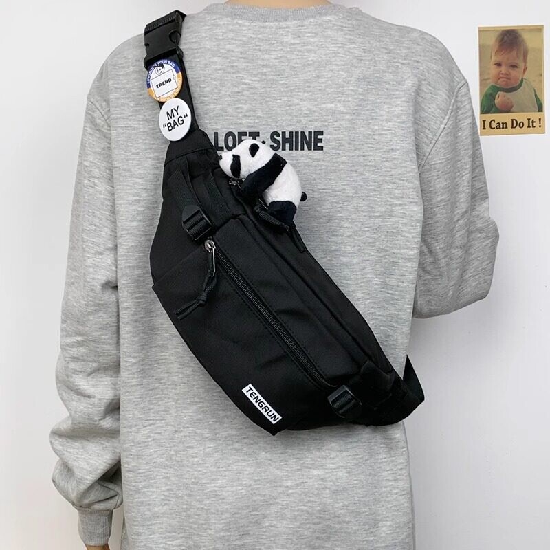 潮流男生斜挎包小包潮摩托车骑行挎包男款大学生背包休闲运动胸包