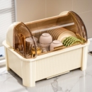 碗筷收纳盒放碗碟架厨房家用装 盘多功能沥水置物架子防尘餐具碗柜