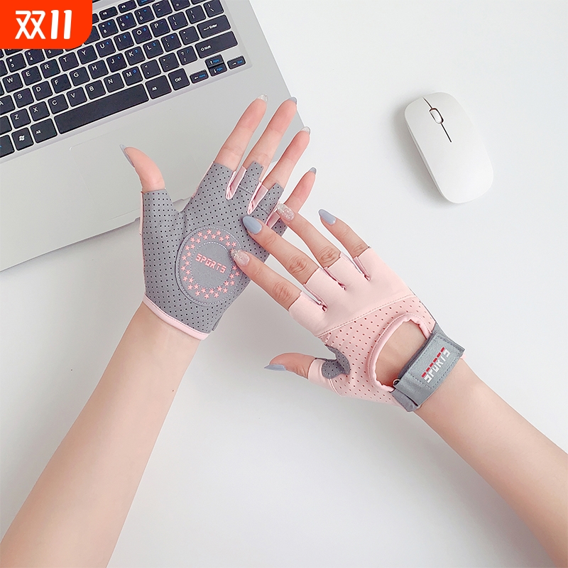 健身手套女薄款壶铃提壶半指器械训练瑜伽透气防滑防起茧骑行运动