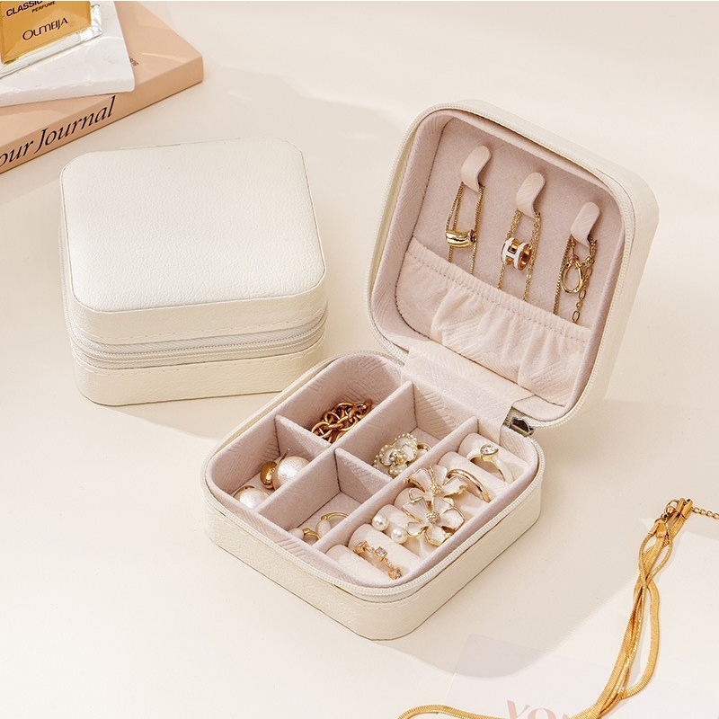 T饰品收纳盒B1pf0-首饰盒便携式项链戒指装手饰耳饰盒饰品盒