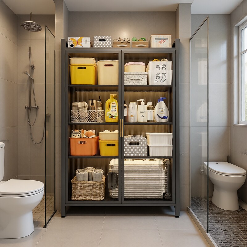 家用收纳柜子卫生间置物架浴室厕所洗手间夹缝储物柜落地多层防水