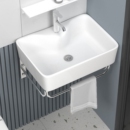 不锈钢挂墙式 洗手盆小户型卫生间浴室柜陶瓷一体洗脸盆台面洗漱台