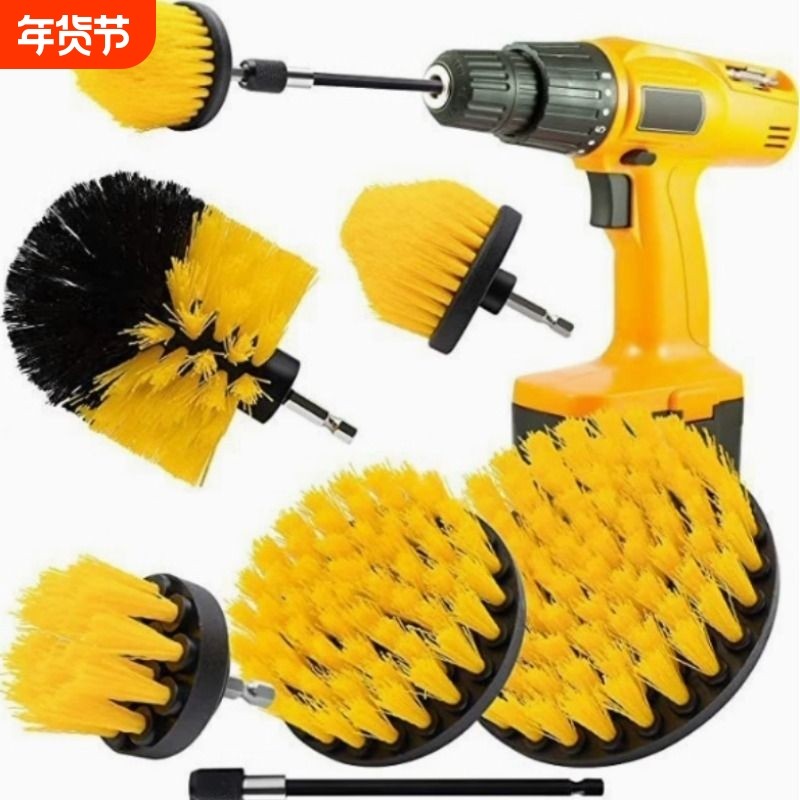 新品电钻刷6件套小毛刷汽车清洁刷套装厨房卫浴地板清洁钻刷套装