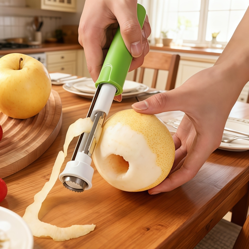 挖果核神器伸缩水果取芯苹果去核不锈钢二合一多功能削皮器抽芯器
