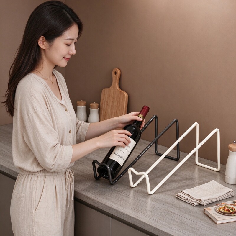红酒架家用酒柜葡萄酒展示架商用酒吧玻璃瓶摆件斜放铁艺收纳架子