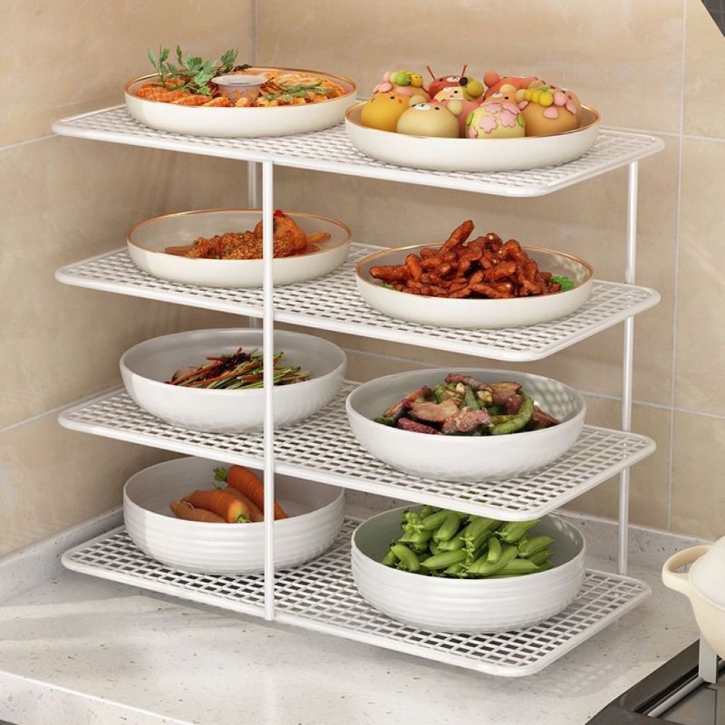 厨房备菜置物架多功能多层碗菜盘收纳餐桌上火锅配菜盘放菜架