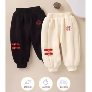 秋冬男童女童宝宝棉裤 子冬装 THH394 加绒加厚长裤 婴儿拜年服新年款