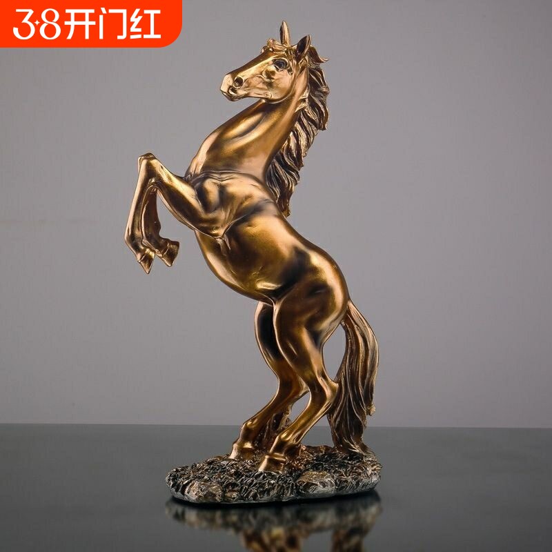 树脂3色艺术雕刻马摆件宗教客厅玄关饰摆美学创意摆件瞬间震撼