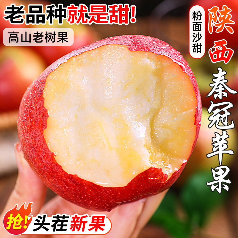 正宗陕西秦冠苹果新鲜水果当季现摘红富士糖心圣诞平安果时令包邮,水产肉类/新鲜蔬果/熟食,苹果,淘宝优惠券,粉丝福利购,淘宝优惠卷