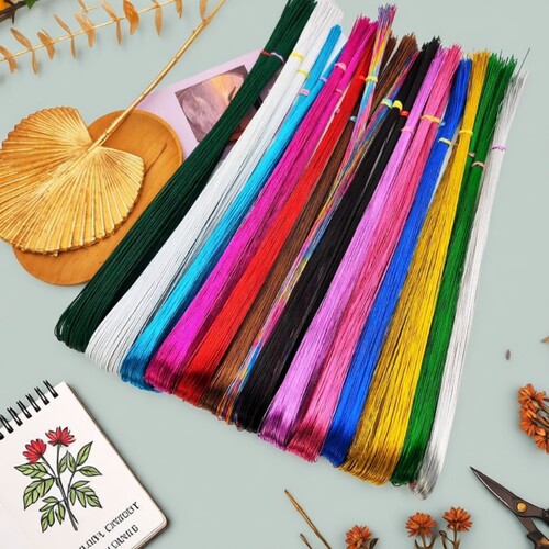 手工DIY纸包花艺细铁丝26号铁丝材料花杆造型永生花金色彩色绿色