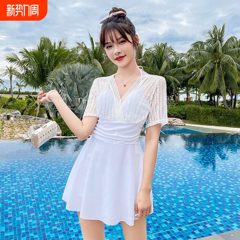 微胖女孩泳衣女夏2025新款保守遮肉显瘦钢圈分体大码高级感泡温泉