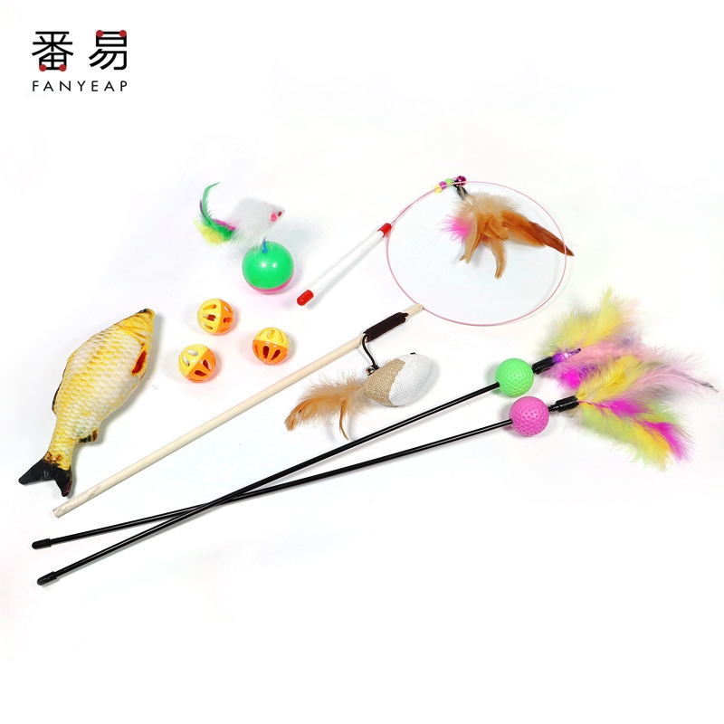 铃铛球B1pl001-猫咪磨牙耐咬逗猫棒解闷仙女棒户外羽毛小玩