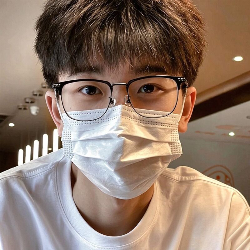 半框眼镜近视眼镜男款防蓝光平光镜可配度数男女镜框散光超轻黑框
