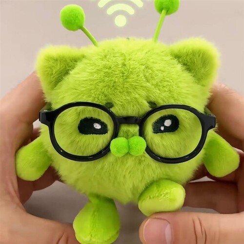 外星猫哈基米公仔蛋仔派对绿色毛绒玩偶丑萌猫猫咪挂件包包挂饰