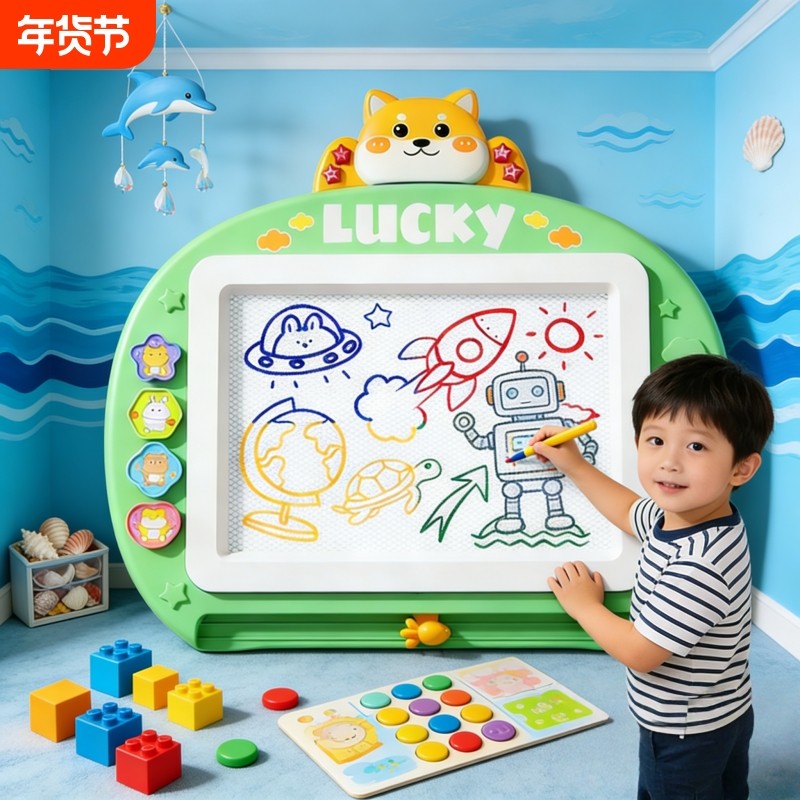 儿童画板家用可擦写字板1到3岁宝宝益智涂鸦绘画婴幼儿玩具塑料,玩具/童车/益智/积木/模型,画板,淘宝优惠券,粉丝福利购,淘宝优惠卷