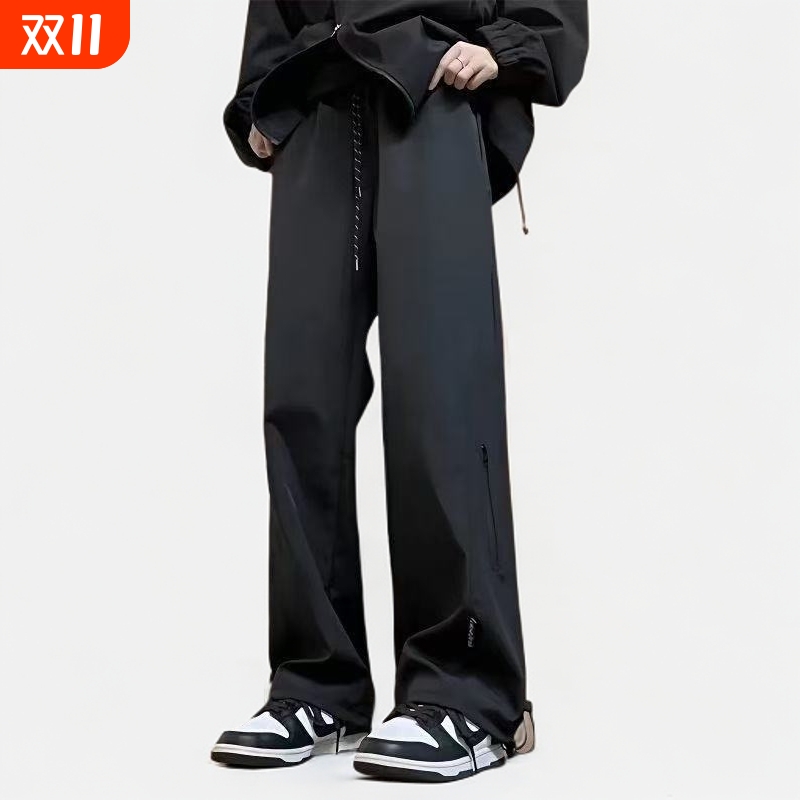 美式机能宽松休闲裤男款防风防水速干抽绳休闲裤户外运动工装裤