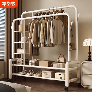 衣架卧室落地家用挂衣架室内阳台折叠晾衣架晒衣服架子客厅移动