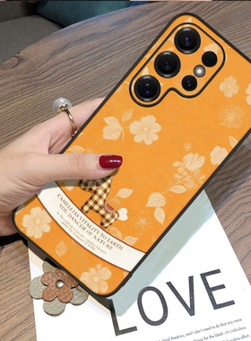 携维马年渐变适用三星s24ultra手机壳新款s23u女Galaxy s25+十全包防摔s22uitra红色plus高级感pro皮纹保护壳