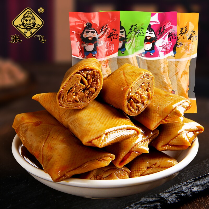 张飞豆干四川特产独立包装五香豆皮豆卷豆腐干小零食好吃解馋香菇