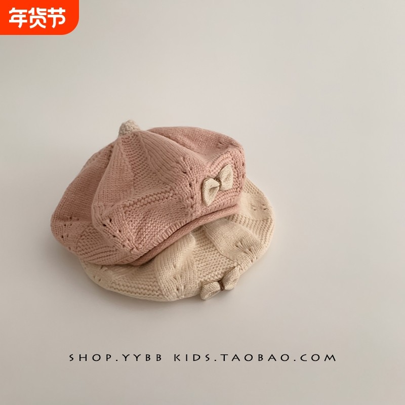 女童贝雷帽秋冬款刺绣保暖毛线帽女宝宝针织画家帽洋气红色粉色,童装/婴儿装/亲子装,帽子,淘宝优惠券,粉丝福利购,淘宝优惠卷
