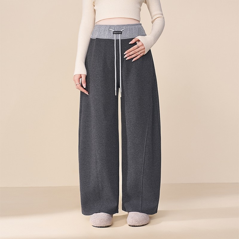 ellieluke孕妇阔腿裤冬外穿加绒加厚弯刀休闲裤不勒肚子保暖