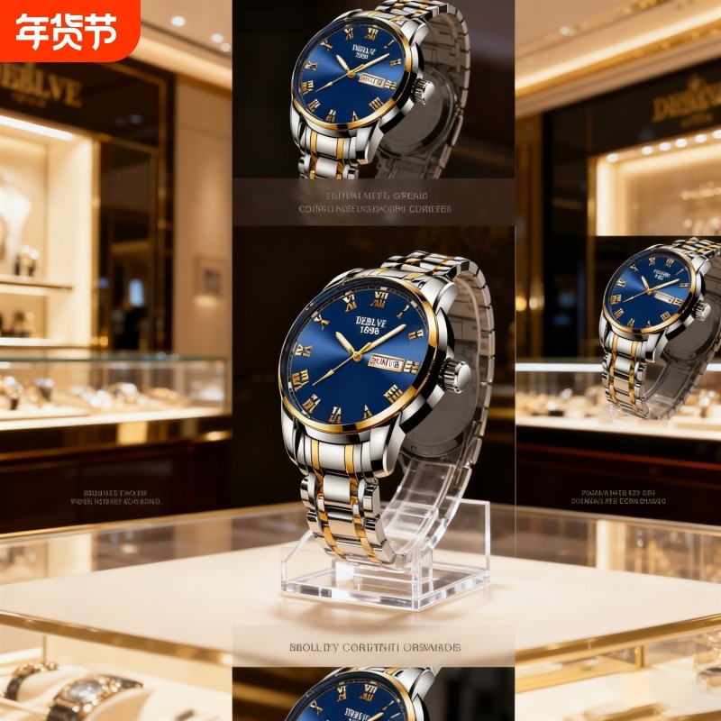 老人手表男士爸爸女款情侣表防水老年人学生石英表男款非机械表礼