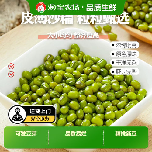 新货大绿豆袋装农家新鲜小绿豆汤易沙夏天新豆子分装豆芽打豆浆