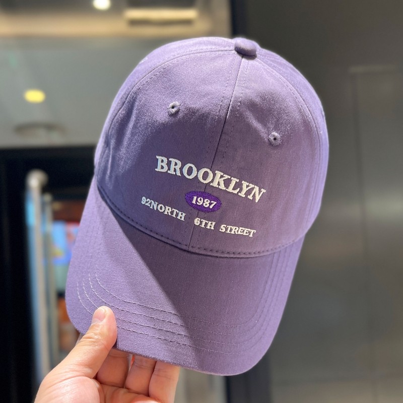 大头围加大加深棒球帽女宽帽檐显脸小鸭舌帽紫色红色蓝色灰色高顶