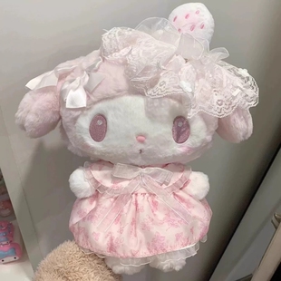 日本淡雪白草莓系列美乐蒂公仔可爱甜美蝴蝶结玩偶女毛绒生日礼物