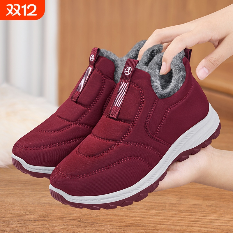 足力健2025老人棉鞋冬加绒加厚