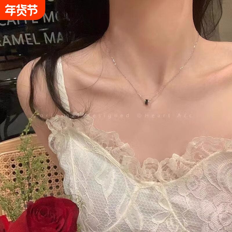 黑色小蛮腰项链女轻奢小众气质精致脖颈链2023年新款高级感锁骨链